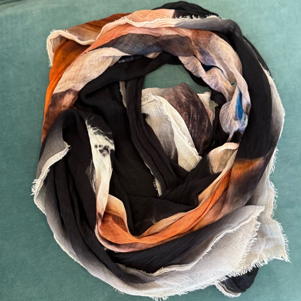 Blue Pacific Micromodal Wild Horse Scarf - Picture 9 of 11